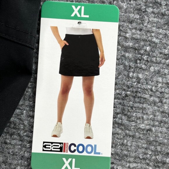 32 Degrees Cool Skort Womens Black X-Large Inner Shorts Tennis Golf Athleisure - Picture 9 of 15